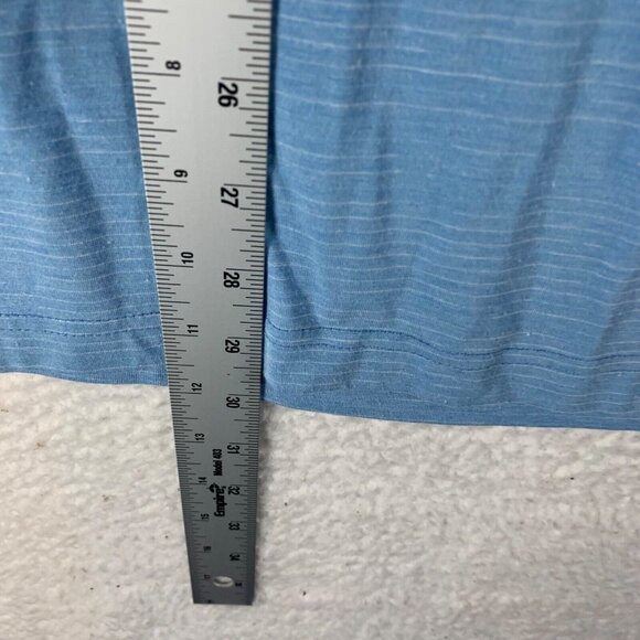 Travis Mathew Mens Blue Polyester Cotton Button Down Golf Polo Shirt Size L 9050 - Picture 7 of 13